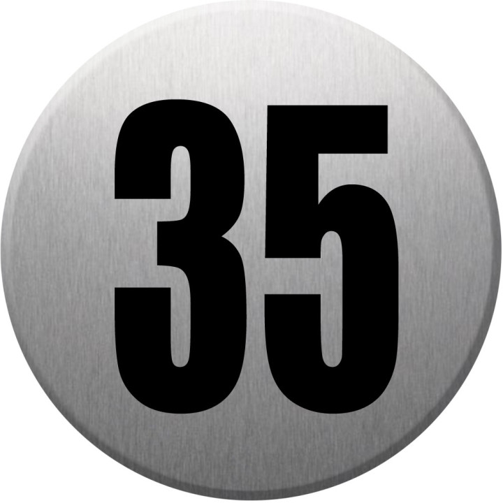 adresse postale numéro 35 (gris brossé 10x10cm) - Sticker/autocollan