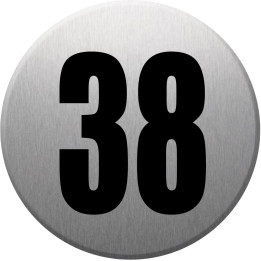 adresse postale numéro 38 (gris brossé 10x10cm) - Sticker/autocollan