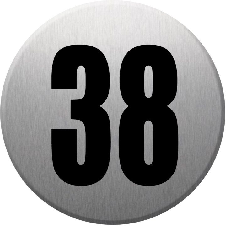 adresse postale numéro 38 (gris brossé 10x10cm) - Sticker/autocollan