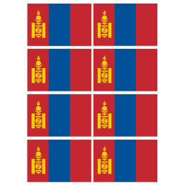 Drapeau Mongolie (8 fois 9.5x6.3cm) - Sticker/autocollant
