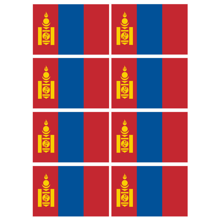 Drapeau Mongolie (8 fois 9.5x6.3cm) - Sticker/autocollant