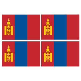 Drapeau Mongolie (4 fois 9.5x6.3cm) - Sticker/autocollant