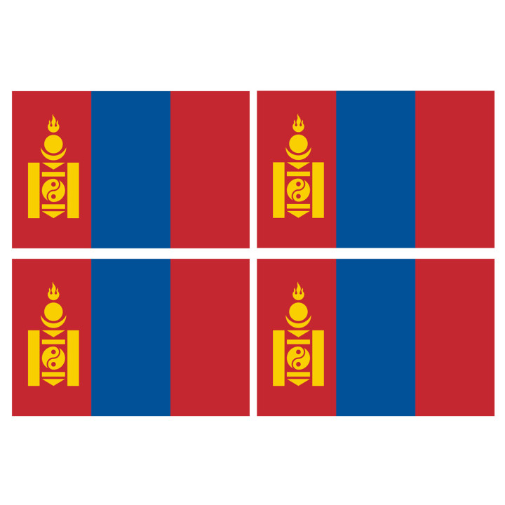 Drapeau Mongolie (4 fois 9.5x6.3cm) - Sticker/autocollant