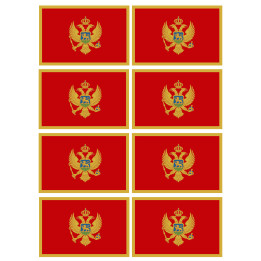 Drapeau Monténégro (8 fois 9.5x6.3cm) - Sticker/autocollant