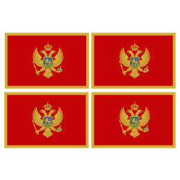 Drapeau Monténégro (4 fois 9.5x6.3cm) - Sticker/autocollant