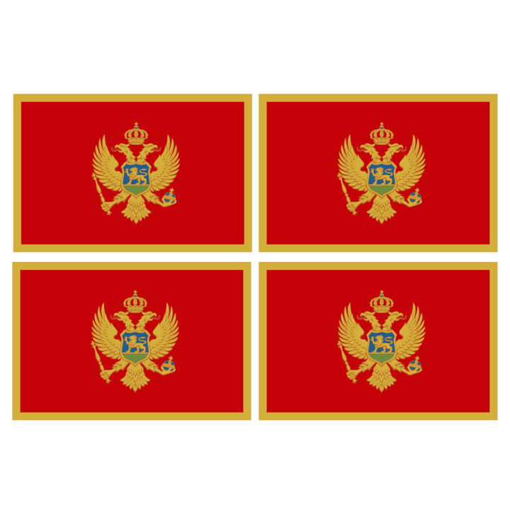 Drapeau Monténégro (4 fois 9.5x6.3cm) - Sticker/autocollant