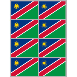 Drapeau Namibie (8 fois 9.5x6.3cm) - Sticker/autocollant