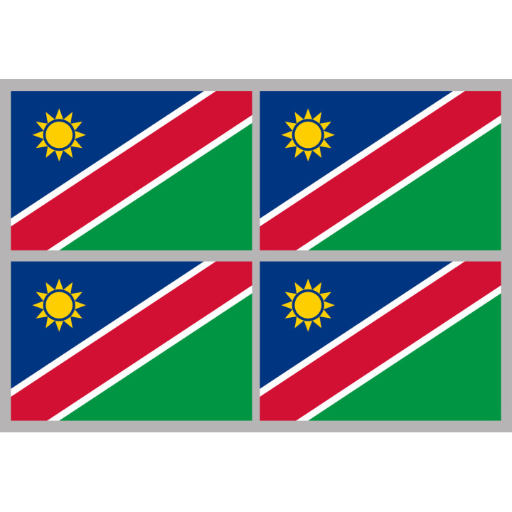 Drapeau Namibie (4 fois 9.5x6.3cm) - Sticker/autocollant