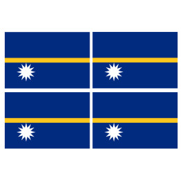 Drapeau Nauru (4 fois 9.5x6.3cm) - Sticker/autocollant