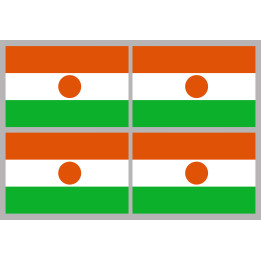 Drapeau Niger (4 fois 9.5x6.3cm) - Sticker/autocollant