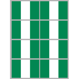 Drapeau Nigeria (8 fois 9.5x6.3cm) - Sticker/autocollant