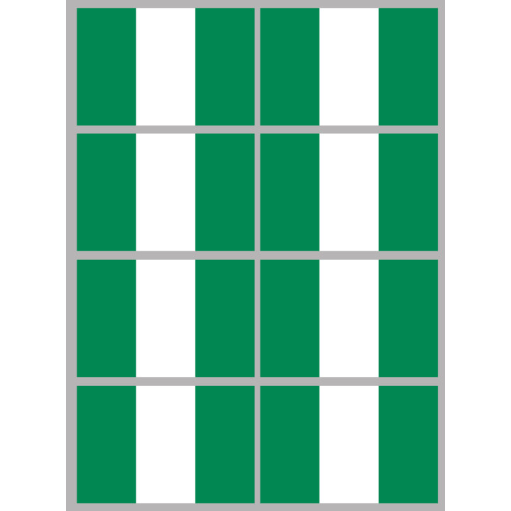 Drapeau Nigeria (8 fois 9.5x6.3cm) - Sticker/autocollant