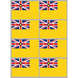 Drapeau Niue (8 fois 9.5x6.3cm) - Sticker/autocollant