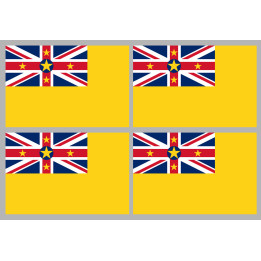 Drapeau Niue (4 fois 9.5x6.3cm) - Sticker/autocollant