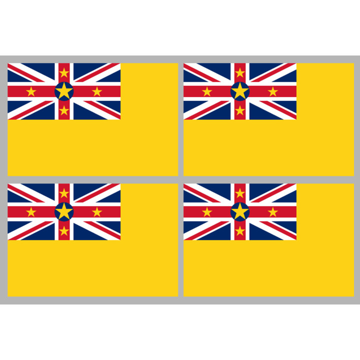Drapeau Niue (4 fois 9.5x6.3cm) - Sticker/autocollant