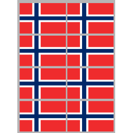 Drapeau Norvège (8 fois 9.5x6.3cm) - Sticker/autocollant