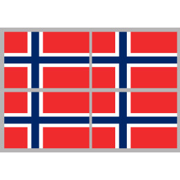 Drapeau Norvège (4 fois 9.5x6.3cm) - Sticker/autocollant