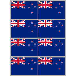Drapeau Nouvelle-Zélande (8 fois 9.5x6.3cm) - Sticker/autocollant