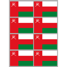 Drapeau Oman (8 fois 9.5x6.3cm) - Sticker/autocollant
