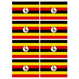Drapeau Ouganda (8 fois 9.5x6.3cm) - Sticker/autocollant
