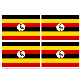 Drapeau Ouganda (4 fois 9.5x6.3cm) - Sticker/autocollant