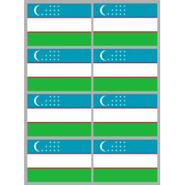 Drapeau Ouzbékistan (8 fois 9.5x6.3cm) - Sticker/autocollant