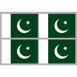 Drapeau Pakistan (4 fois 9.5x6.3cm) - Sticker/autocollant