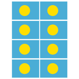Drapeau Palaos (8 fois 9.5x6.3cm) - Sticker/autocollant