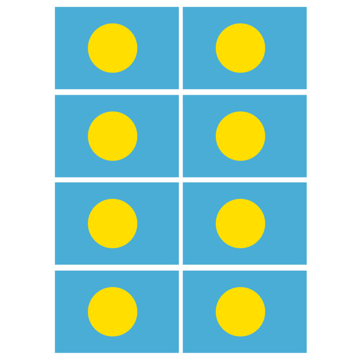 Drapeau Palaos (8 fois 9.5x6.3cm) - Sticker/autocollant