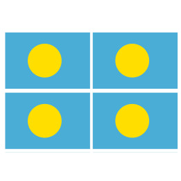 Drapeau Palaos (4 fois 9.5x6.3cm) - Sticker/autocollant