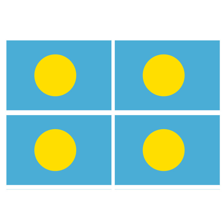 Drapeau Palaos (4 fois 9.5x6.3cm) - Sticker/autocollant