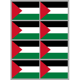 Drapeau Palestine (8 fois 9.5x6.3cm) - Sticker/autocollant