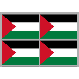Drapeau Palestine (4 fois 9.5x6.3cm) - Sticker/autocollant