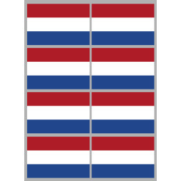 Drapeau Pays-Bas (8 fois 9.5x6.3cm) - Sticker/autocollant