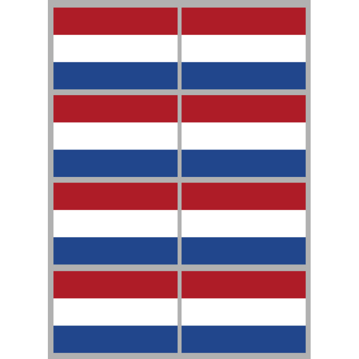 Drapeau Pays-Bas (8 fois 9.5x6.3cm) - Sticker/autocollant