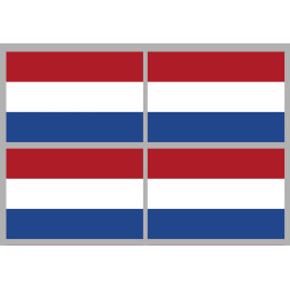 Drapeau Pays-Bas (4 fois 9.5x6.3cm) - Sticker/autocollant