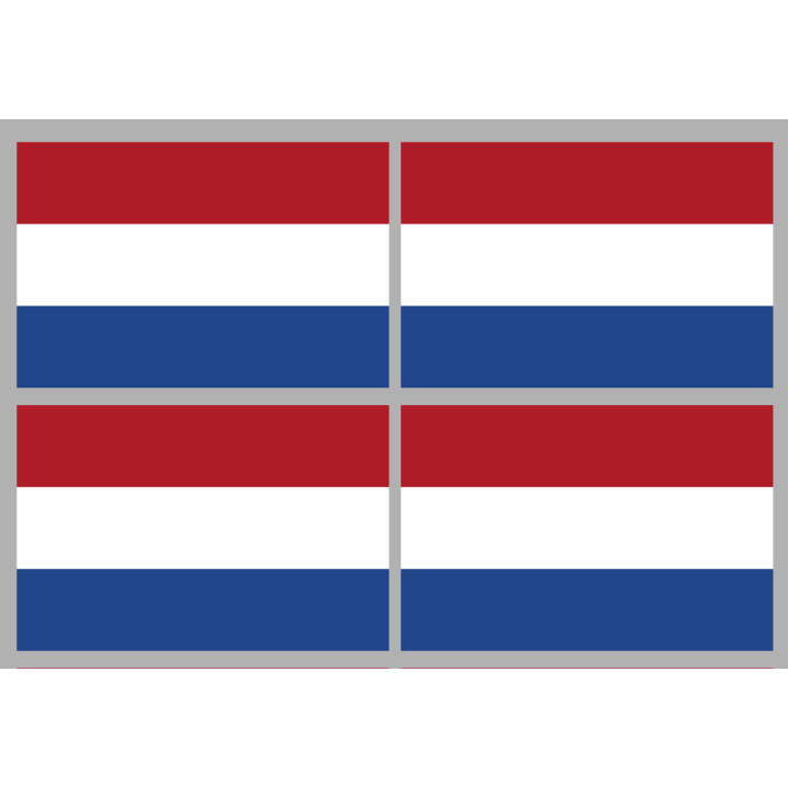 Drapeau Pays-Bas (4 fois 9.5x6.3cm) - Sticker/autocollant