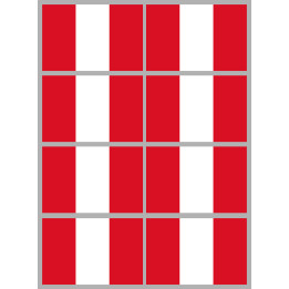 Drapeau Pérou (8 fois 9.5x6.3cm) - Sticker/autocollant
