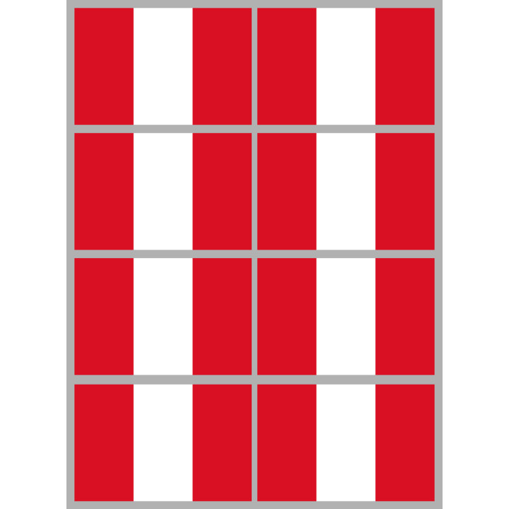 Drapeau Pérou (8 fois 9.5x6.3cm) - Sticker/autocollant