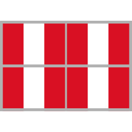 Drapeau Pérou (4 fois 9.5x6.3cm) - Sticker/autocollant