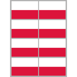 Drapeau Pologne (8 fois 9.5x6.3cm) - Sticker/autocollant