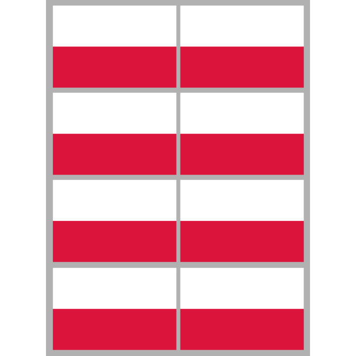 Drapeau Pologne (8 fois 9.5x6.3cm) - Sticker/autocollant