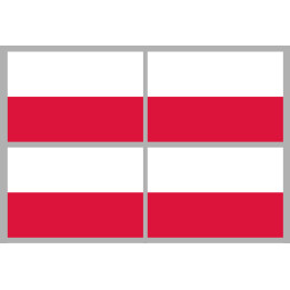 Drapeau Pologne (4 fois 9.5x6.3cm) - Sticker/autocollant