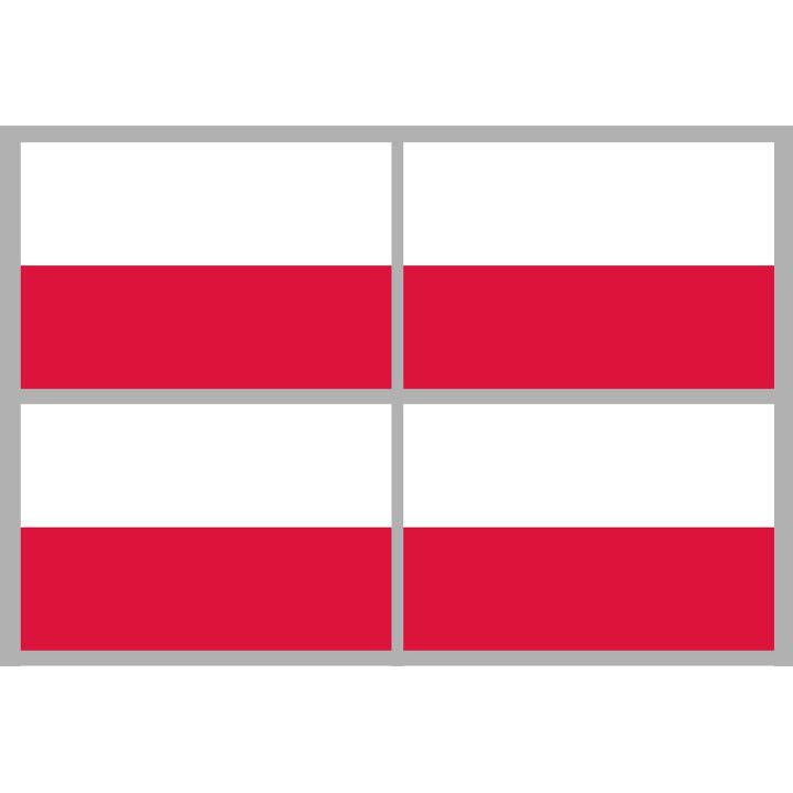 Drapeau Pologne (4 fois 9.5x6.3cm) - Sticker/autocollant