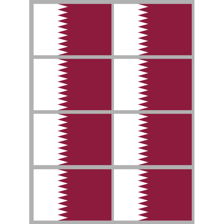 Drapeau Qatar (8 fois 9.5x6.3cm) - Sticker/autocollant