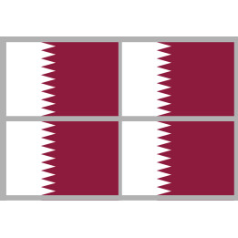 Drapeau Qatar (4 fois 9.5x6.3cm) - Sticker/autocollant