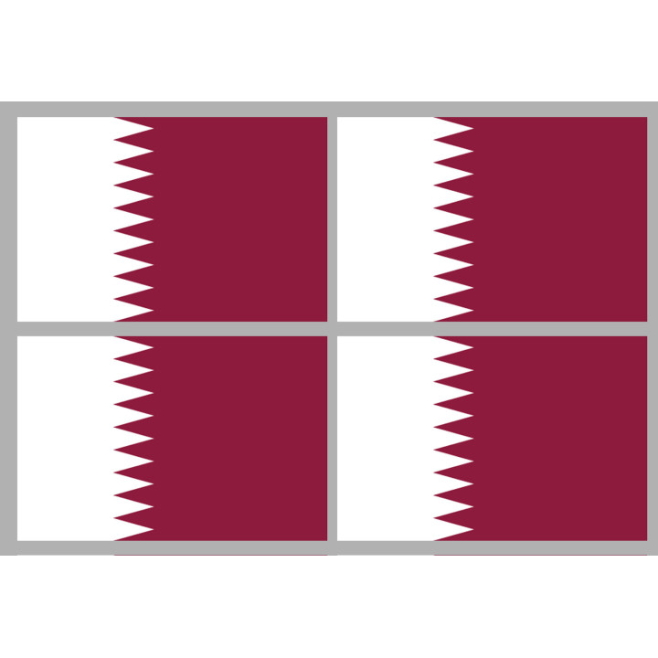 Drapeau Qatar (4 fois 9.5x6.3cm) - Sticker/autocollant