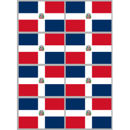 Drapeau République dominicaine (8 fois 9.5x6.3cm) - Sticker/autocolla
