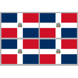 Drapeau République dominicaine (4 fois 9.5x6.3cm) - Sticker/autocolla