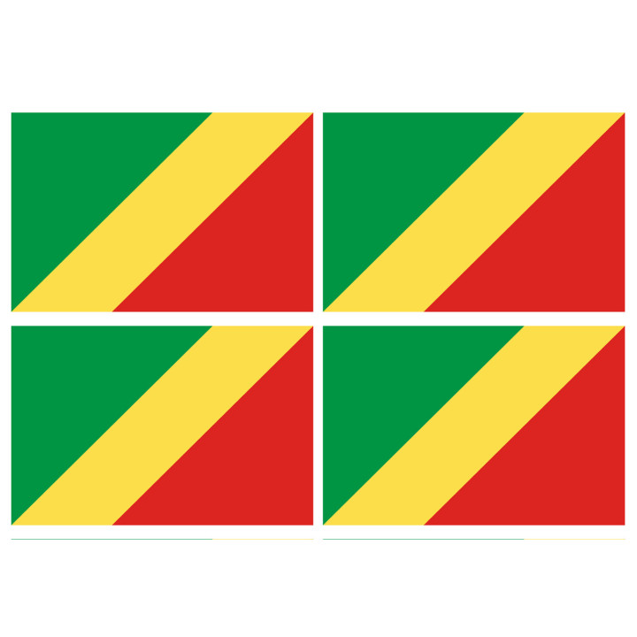 Drapeau République du Congo (4 fois 9.5x6.3cm) - Sticker/autocollant